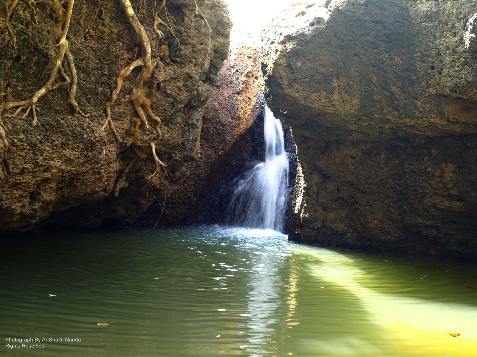 Natural waterfall near Waldenwoods Eco Retreat in Tangi Odisha